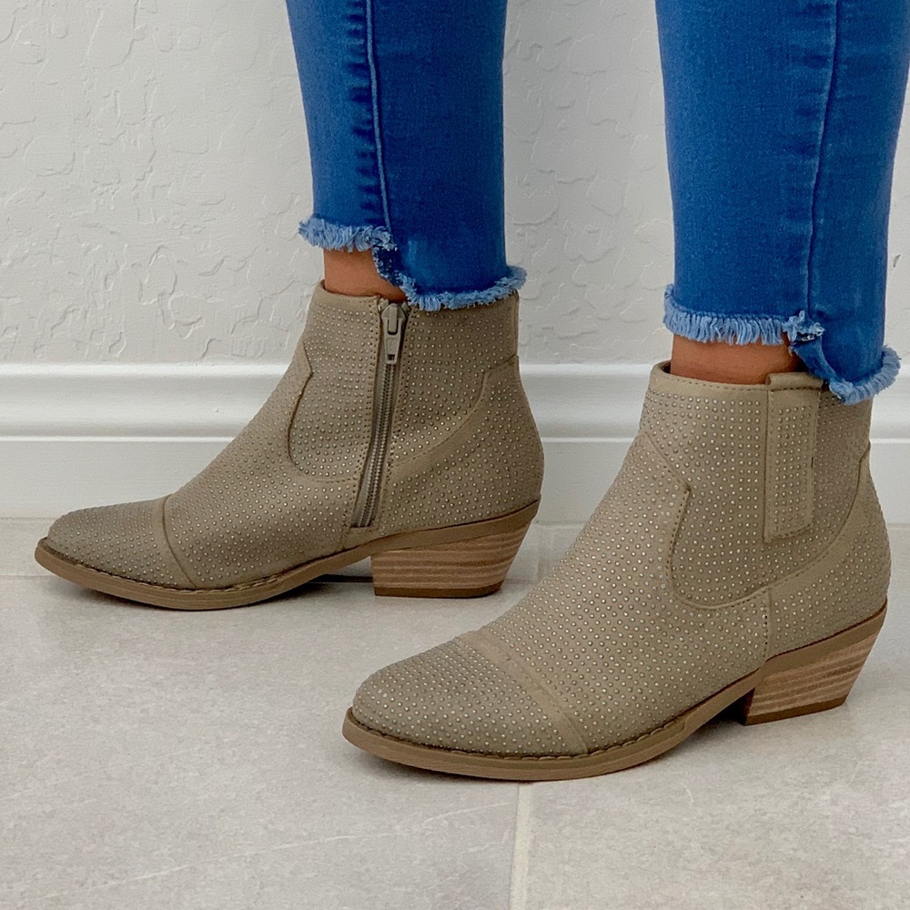 Shine On All Over Studded Western Ankle Bootie - Picture 3 of 7